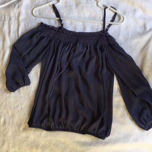 Off the shoulder navy top